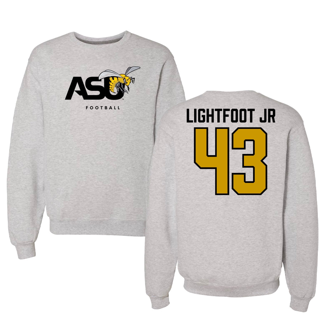 Alabama State University Football Light Gray Crewneck - #43 Terrell Lightfoot Jr