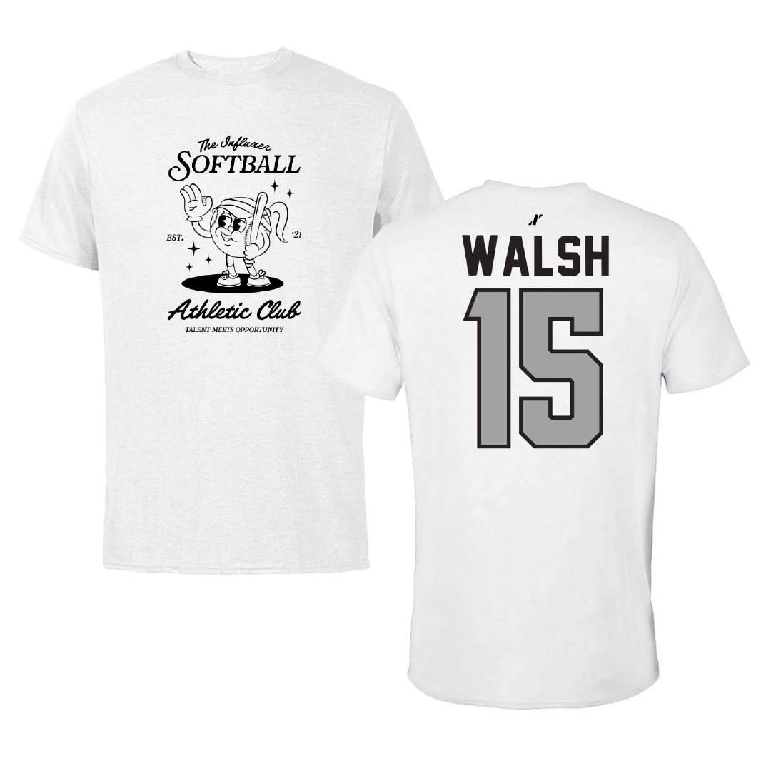 Softball White Influxer Athletic Club Tee - #15 Reagan Walsh