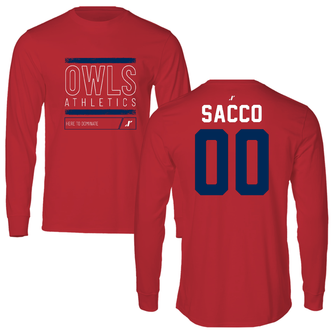 Florida Atlantic University Softball Red Dominate Long Sleeve - #00 Gabby Sacco