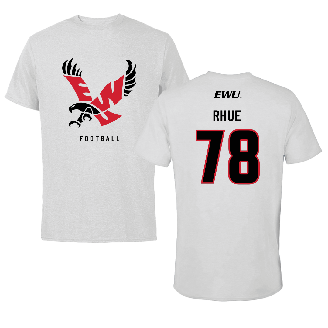 Eastern Washington University Football Light Gray Performance Tee - #78 Gabe Rhue