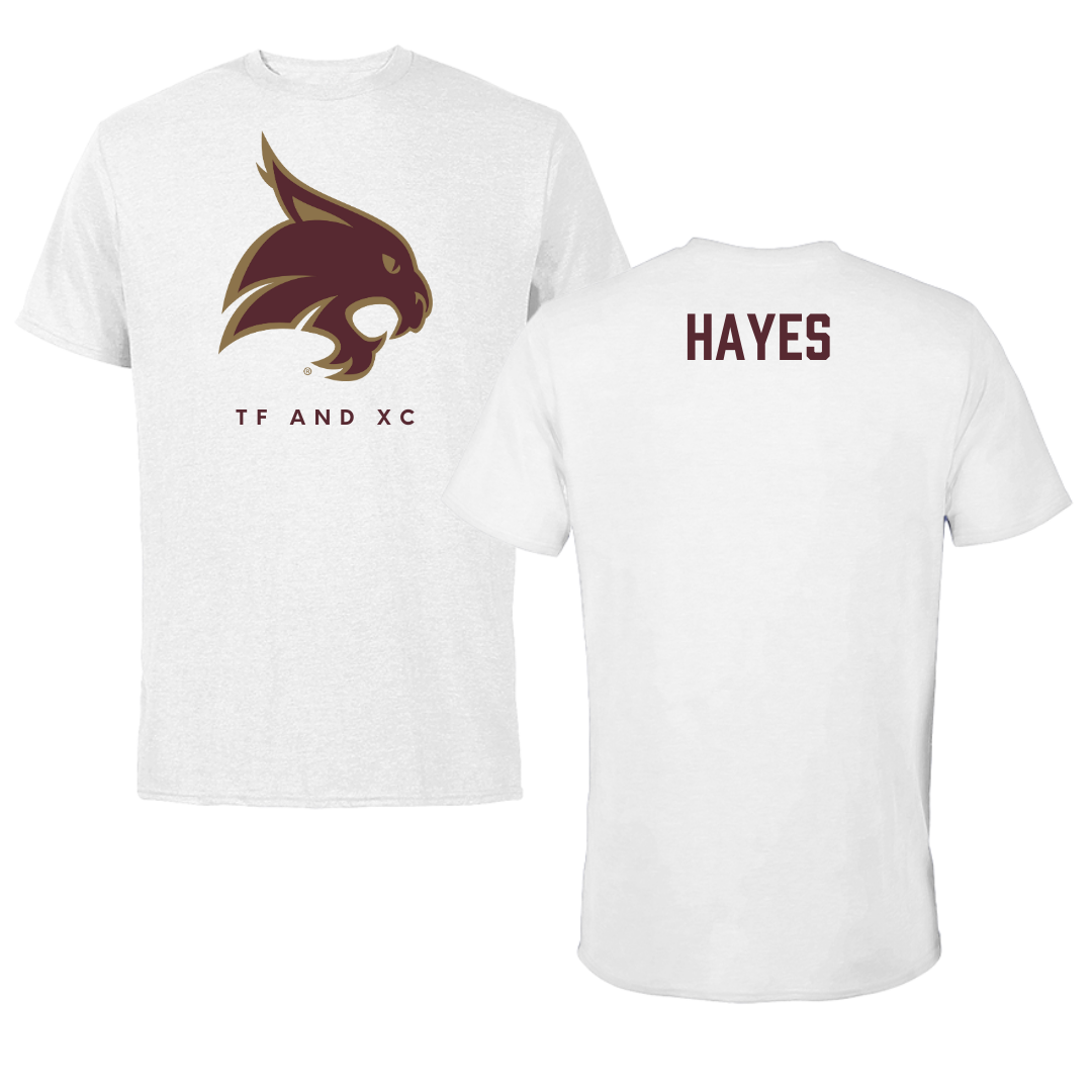 Texas State University TF and XC White Performance Tee - Aiden Hayes