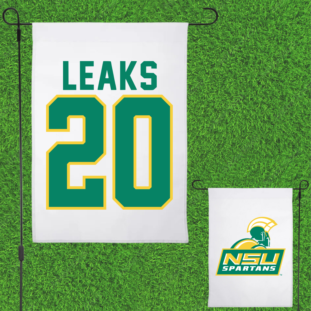 Norfolk State University Basketball White Garden Flag - #20 Jordan Leaks