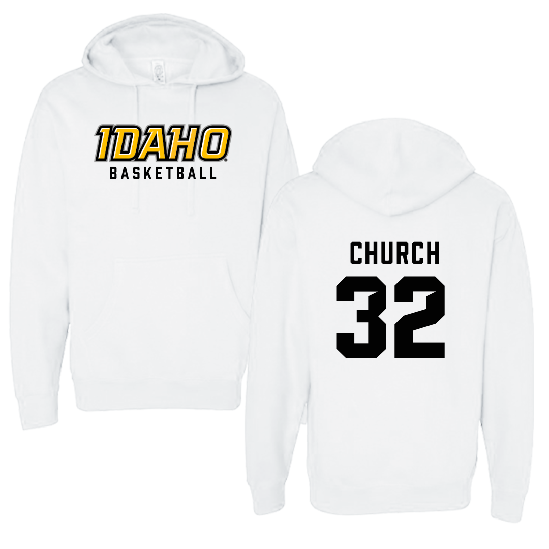 University of Idaho Basketball White Idaho Hoodie - #32 Cooper Church