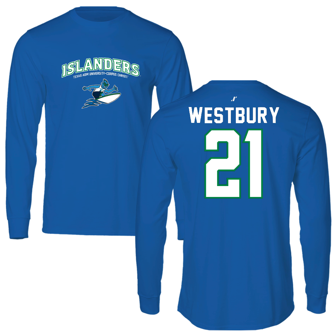 Texas A&M University-Corpus Christi Soccer Blue General Performance Long Sleeve - #21 Morgan Westbury
