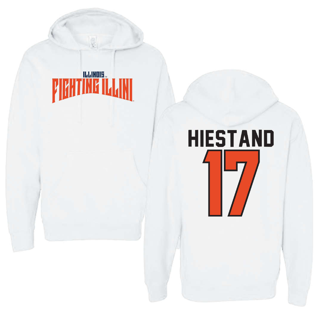University of Illinois Soccer White Classic Hoodie - #17 Sarah Hiestand
