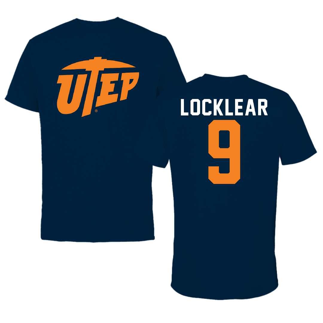 University of Texas at El Paso Football Navy Tee - #9 Skyler Locklear