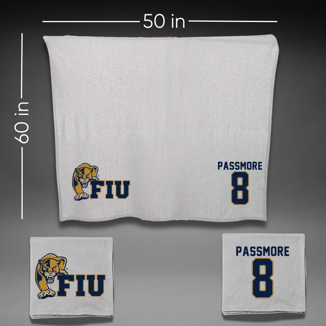 Florida International University Football Gray Blanket - #8 Jeramy Passmore