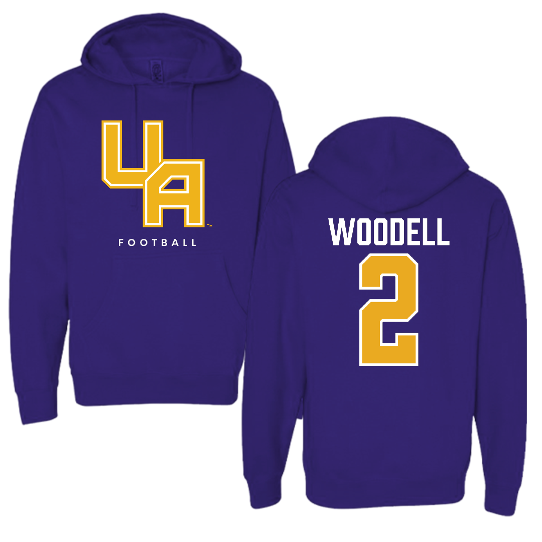 University at Albany Football Purple Hoodie - #2 Griffin Woodell