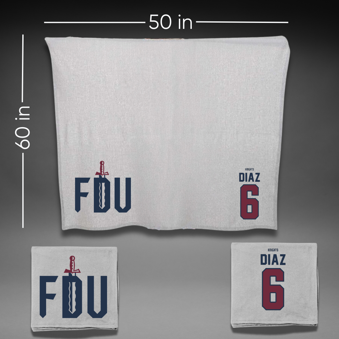 Fairleigh Dickinson University-Metropolitan Campus Volleyball Gray Blanket - #6 Diego Diaz