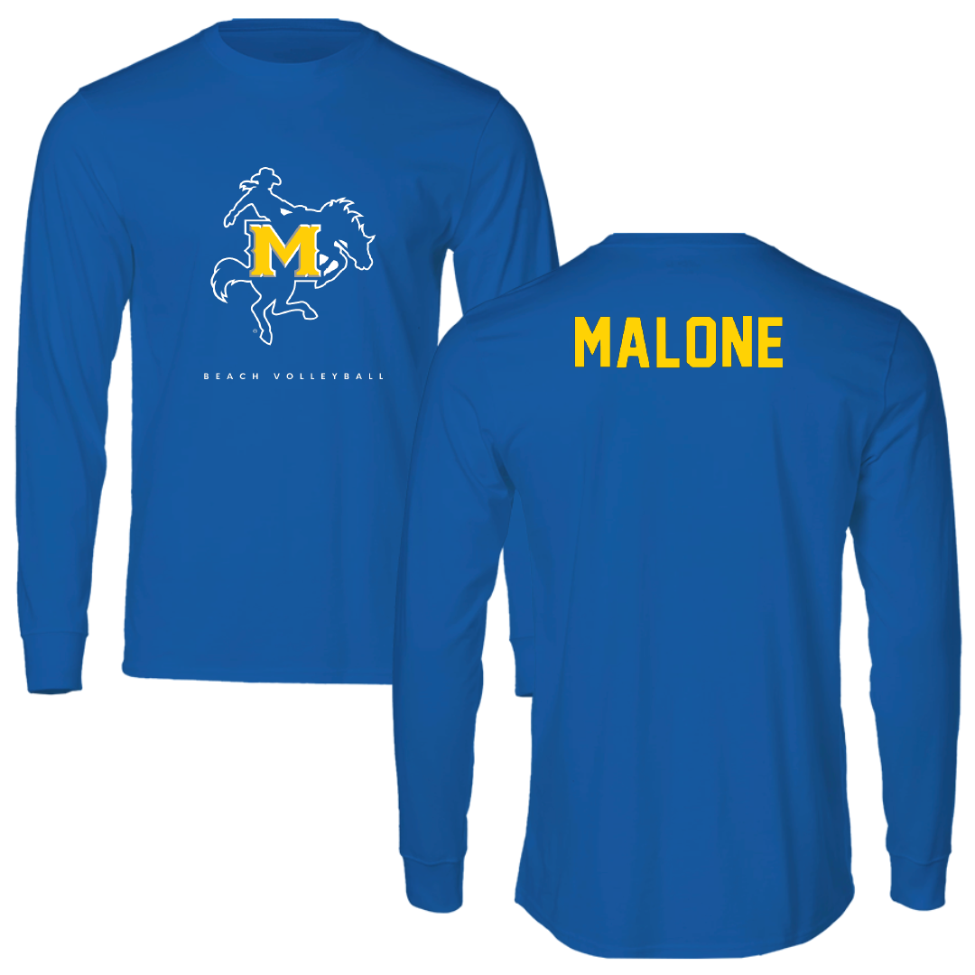 McNeese State University Beach Volleyball Blue Long Sleeve - McKenna Malone
