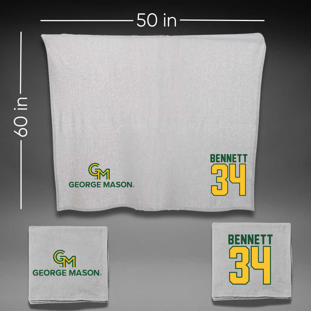 George Mason University Soccer Gray Blanket - #34 Jazmine Bennett
