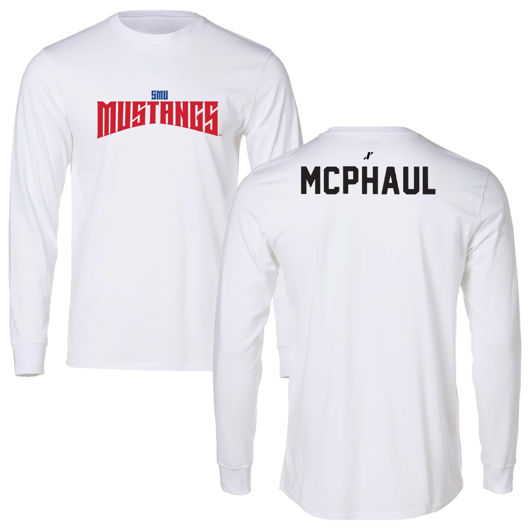 Southern Methodist University TF and XC White Classic Long Sleeve - Camryn McPhaul