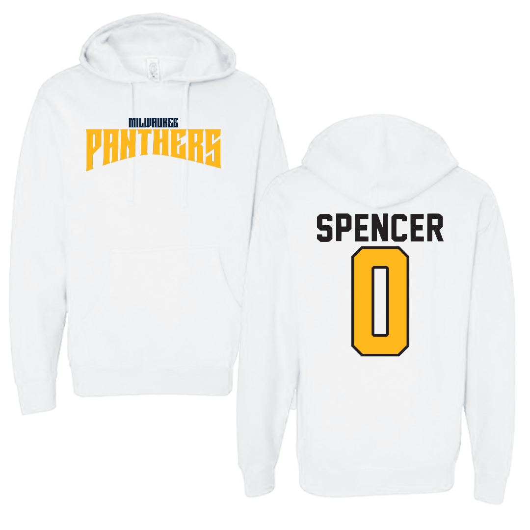 University of Wisconsin-Milwaukee Basketball White Classic Hoodie - #0 Pierce Spencer