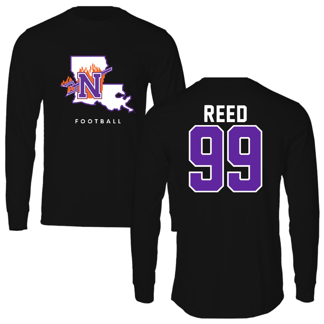 Northwestern State University Football Black Block Long Sleeve - #99 Ke’Shawn Reed