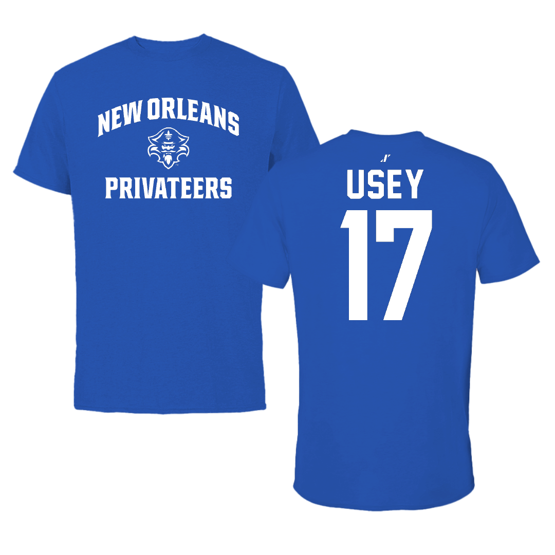 University of New Orleans Baseball Blue General Tee - #17 Trey Usey
