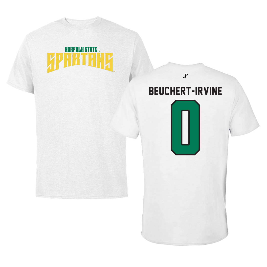 Norfolk State University Football White Classic Tee - #0 Sage Beuchert-Irvine