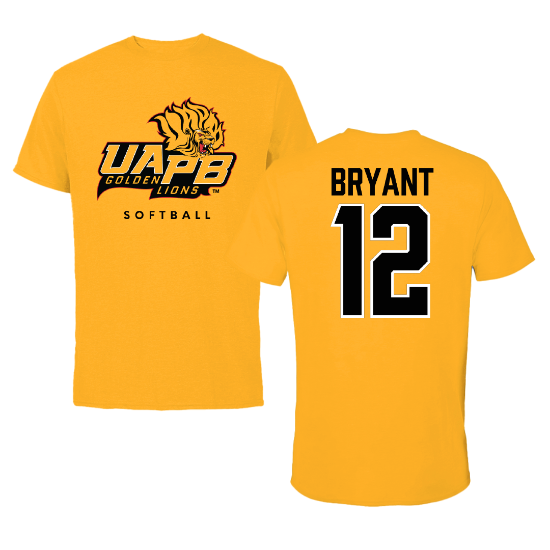 University of Arkansas-Pine Bluff Softball Gold Performance Tee - #12 Danika Bryant