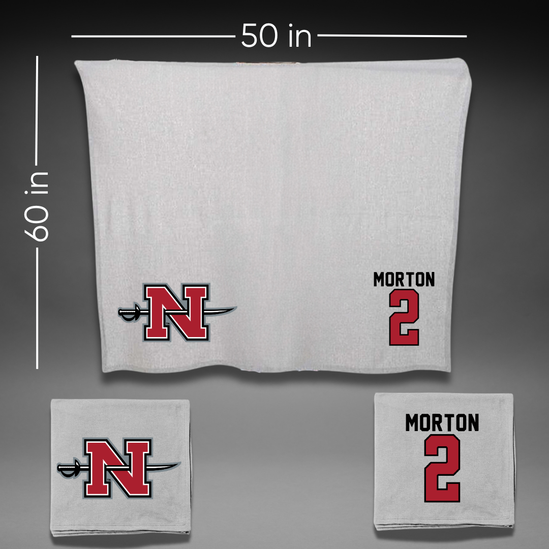 Nicholls State University Football Gray Blanket - #2 Tyler Morton
