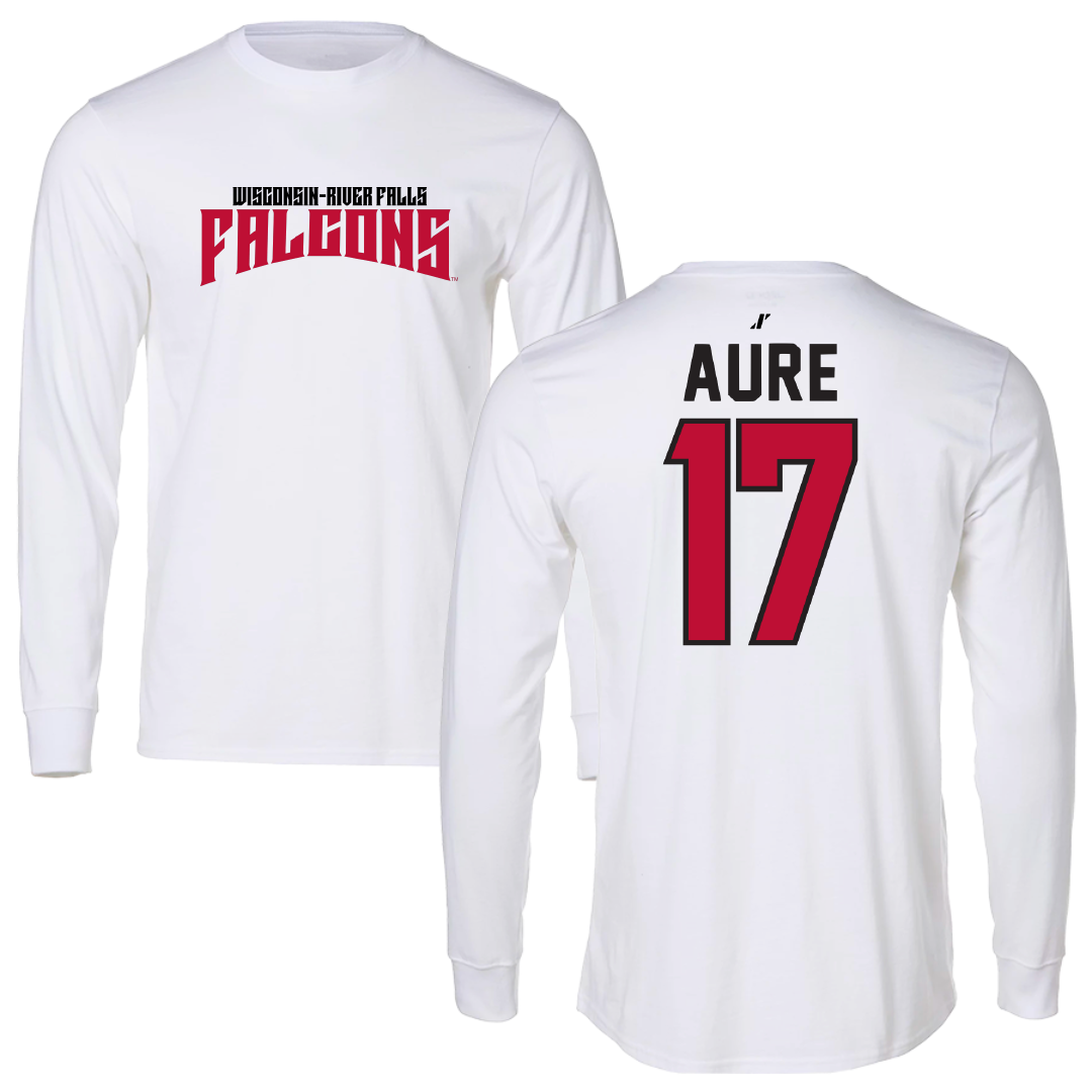 University of Wisconsin-River Falls Ice Hockey White Classic Performance Long Sleeve - #17 MaKenna Aure
