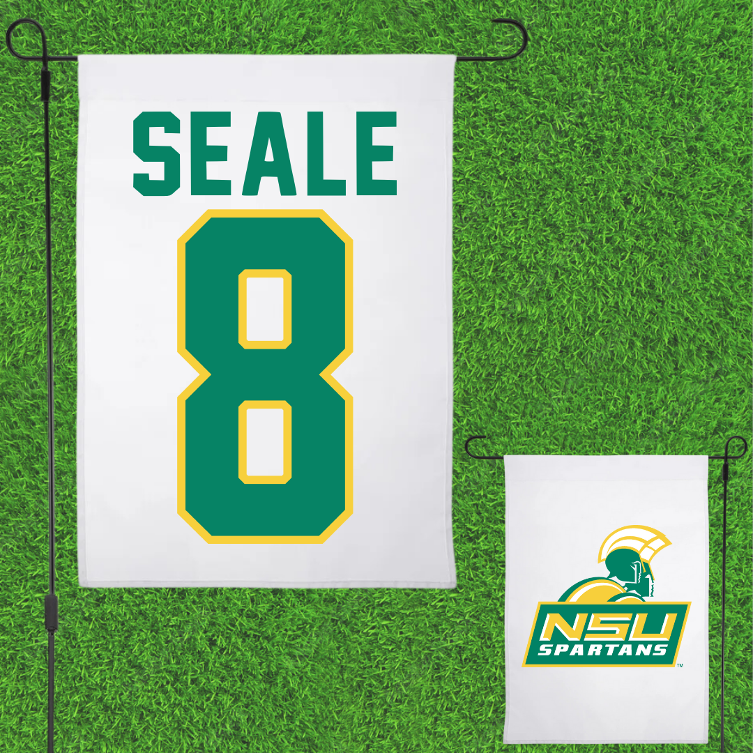 Norfolk State University Volleyball White Garden Flag - #8 Shonte Seale