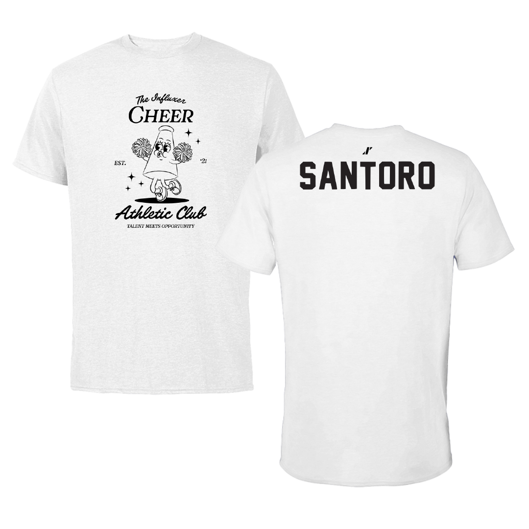 Cheer White Influxer Athletic Club Tee - Gianna Santoro
