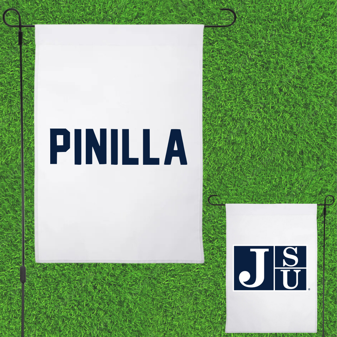 Jackson State University Tennis White Garden Flag - Alejandro Pinilla