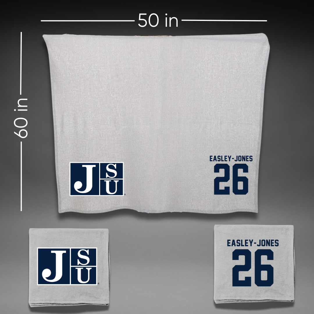 Jackson State University Football Gray Blanket - #26 Tavarious Easley-Jones