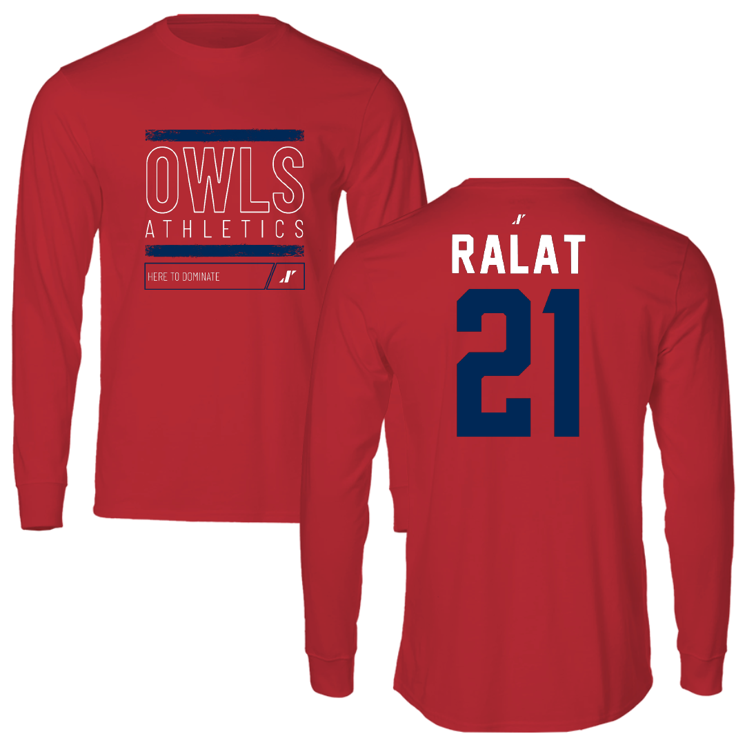 Florida Atlantic University Basketball Red Dominate Long Sleeve - #21 Alejandro Ralat