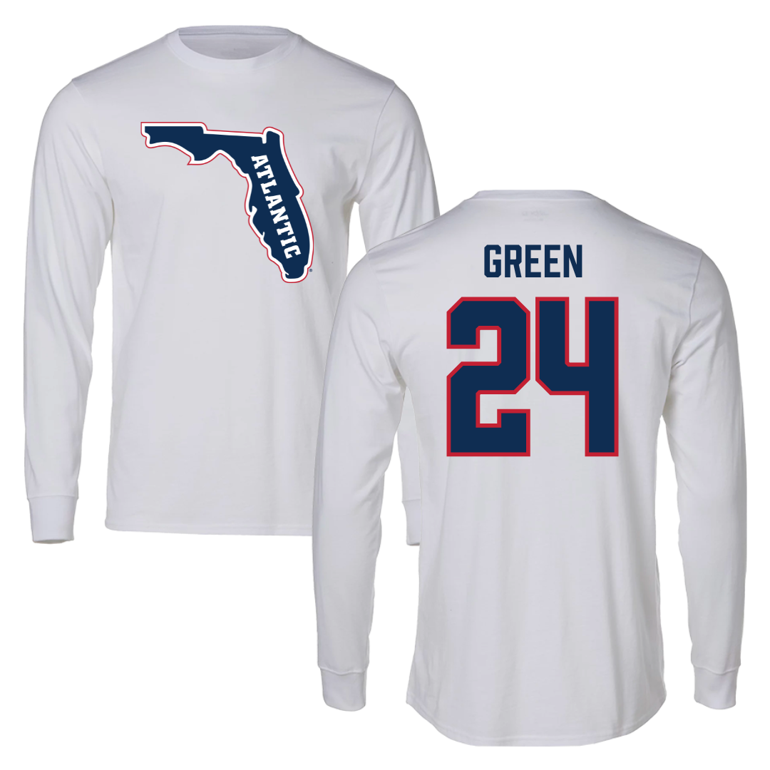 Florida Atlantic University Softball White Long Sleeve - #24 Hannah Green