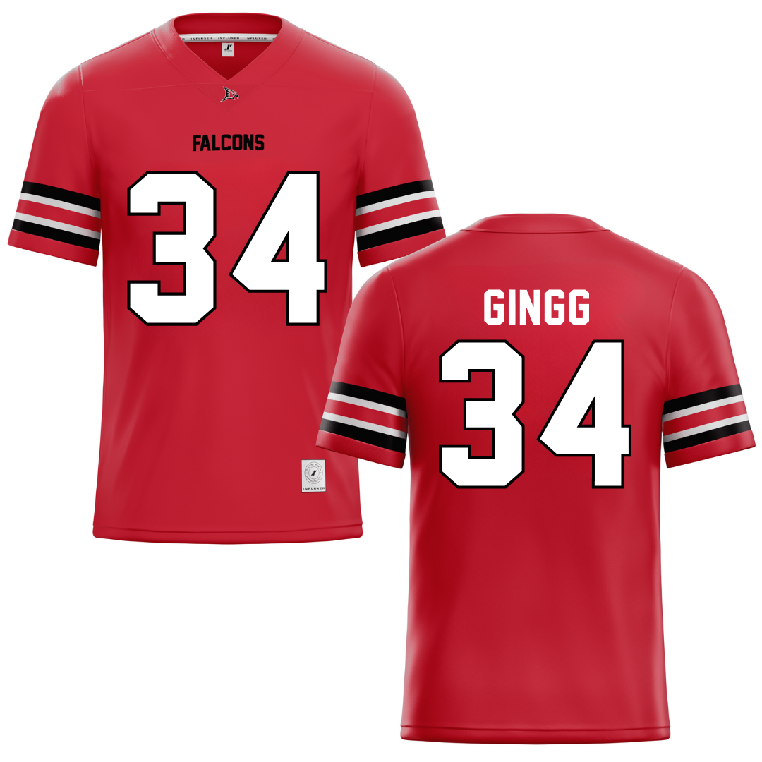 University of Wisconsin-River Falls Red Football Jersey - #34 Conrad Gingg