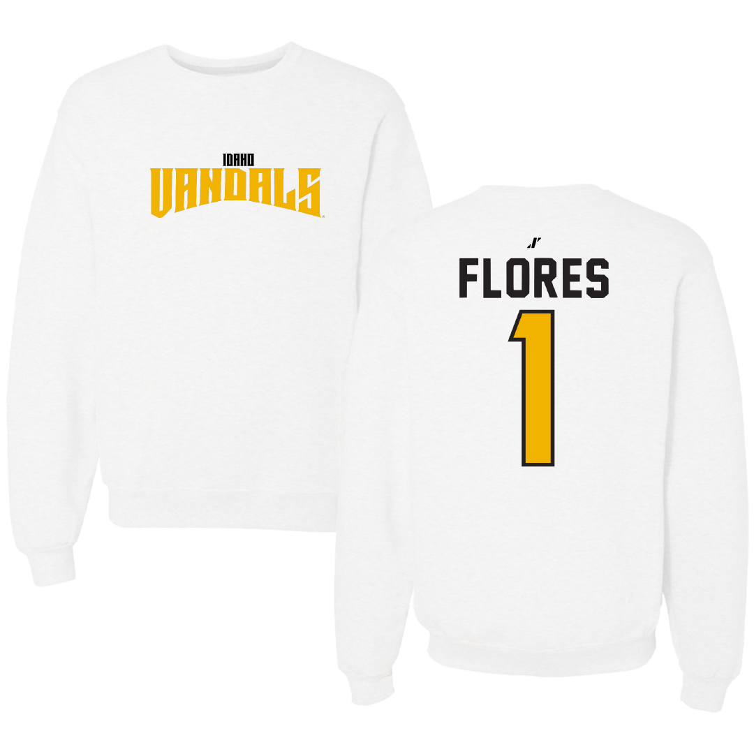 University of Idaho Soccer White Classic Crewneck - #1 Paula Flores