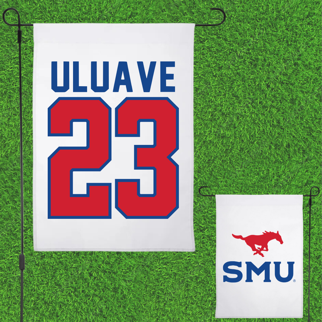 Southern Methodist University Volleyball White Garden Flag - #23 Sina Uluave