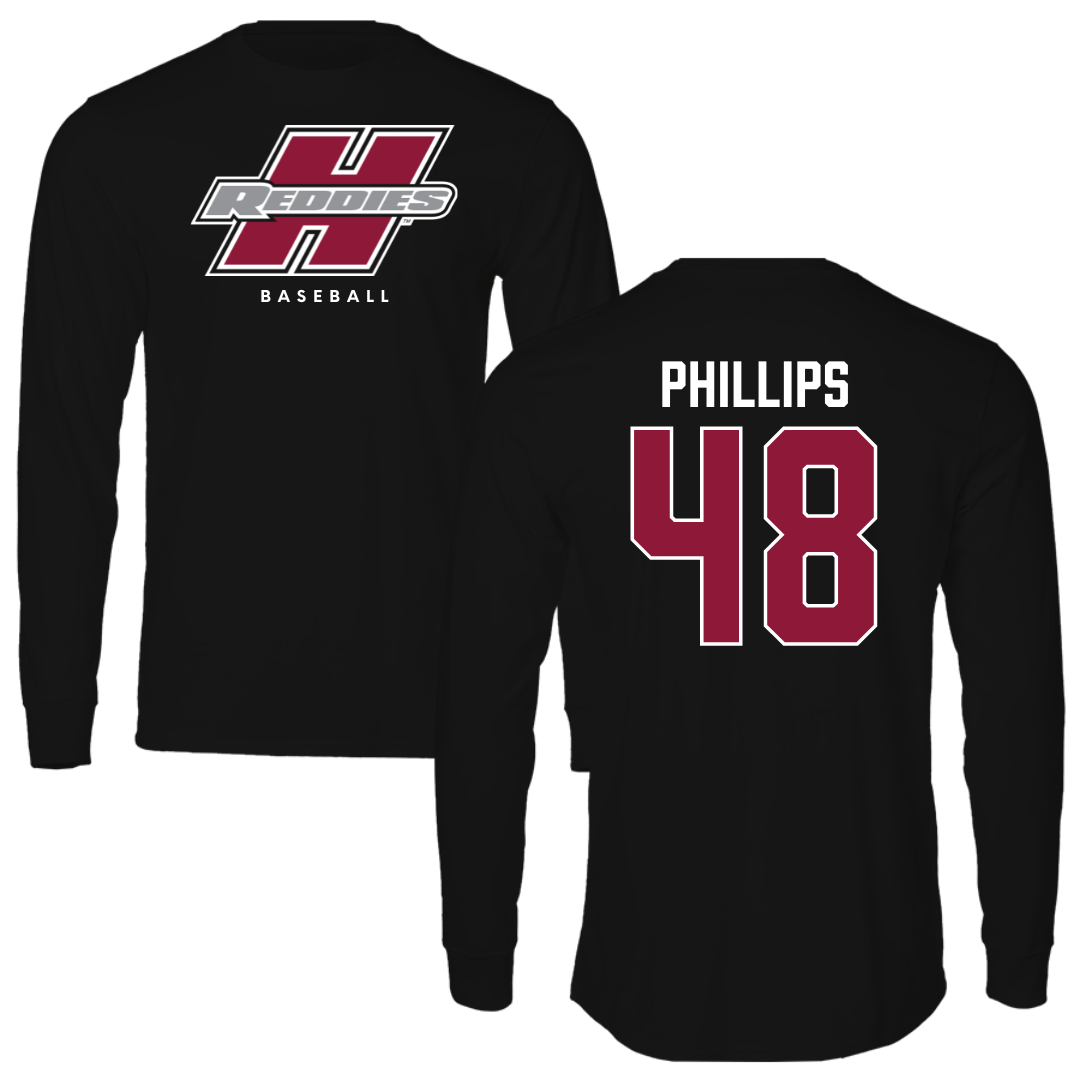 Henderson State University Baseball Black Performance Long Sleeve - #48 Austin Phillips