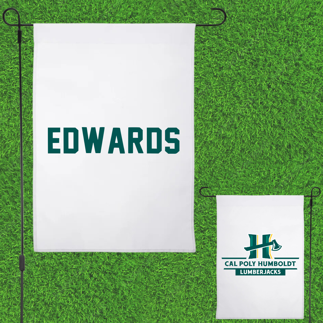 Cal Poly Humboldt Wrestling White Garden Flag - Andrew Edwards