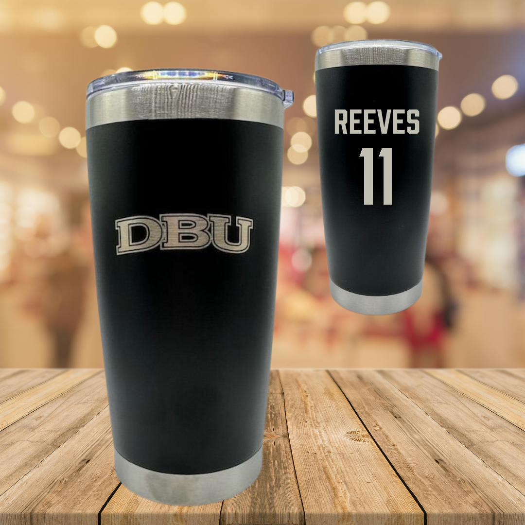 Dallas Baptist University Volleyball Black Stainless Steel Tumbler - #11 Price Reeves