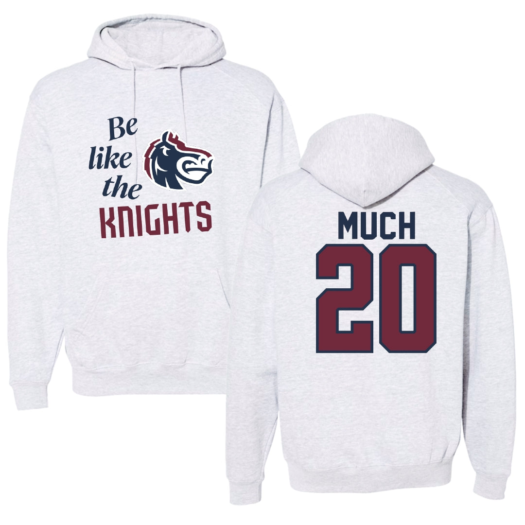 Fairleigh Dickinson University-Metropolitan Campus Volleyball Light Gray Be Like Us Hoodie - #20 Jessica Much