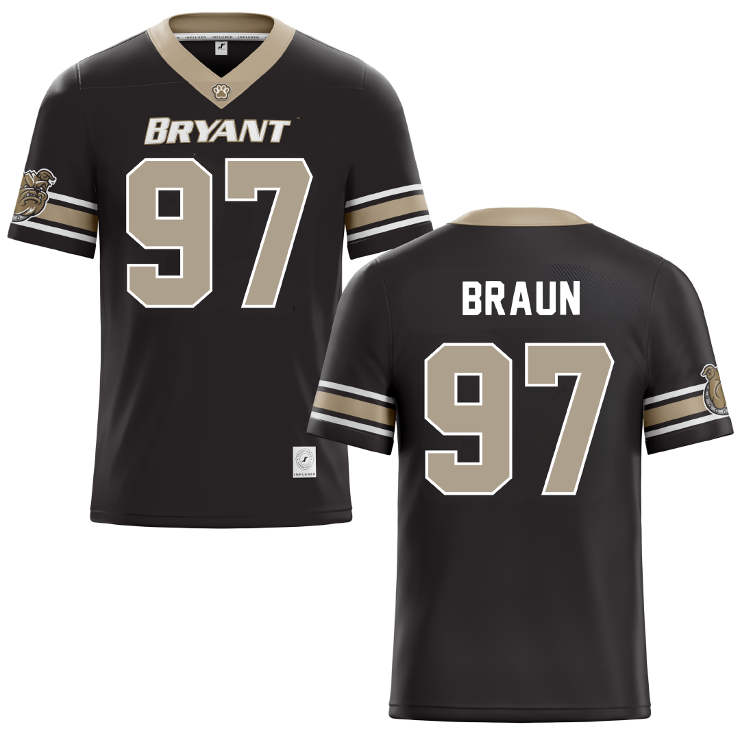 Bryant University Black Lacrosse Jersey - #97 Cole Braun