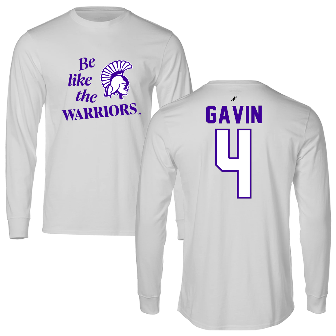 Winona State University Football Light Gray Be Like Us Performance Long Sleeve - #4 Ty Gavin