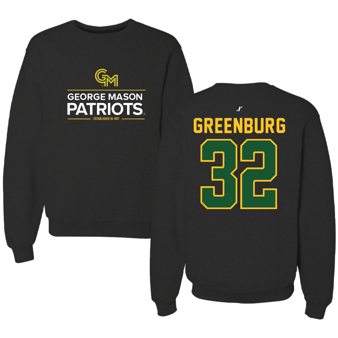 George Mason University Basketball Black General Crewneck - #32 Page Greenburg