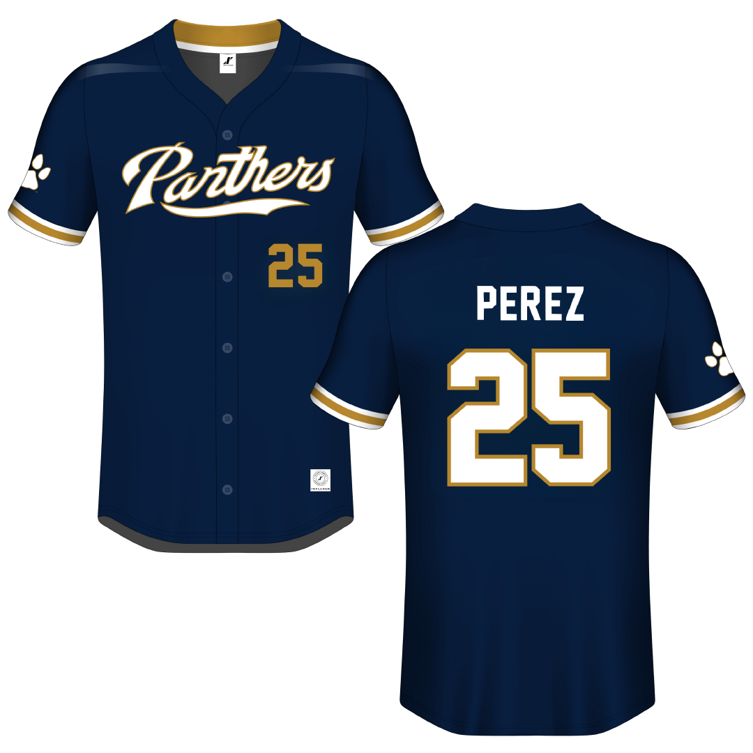 Florida International University Blue Button-Down Jersey - #25 Isabella Perez