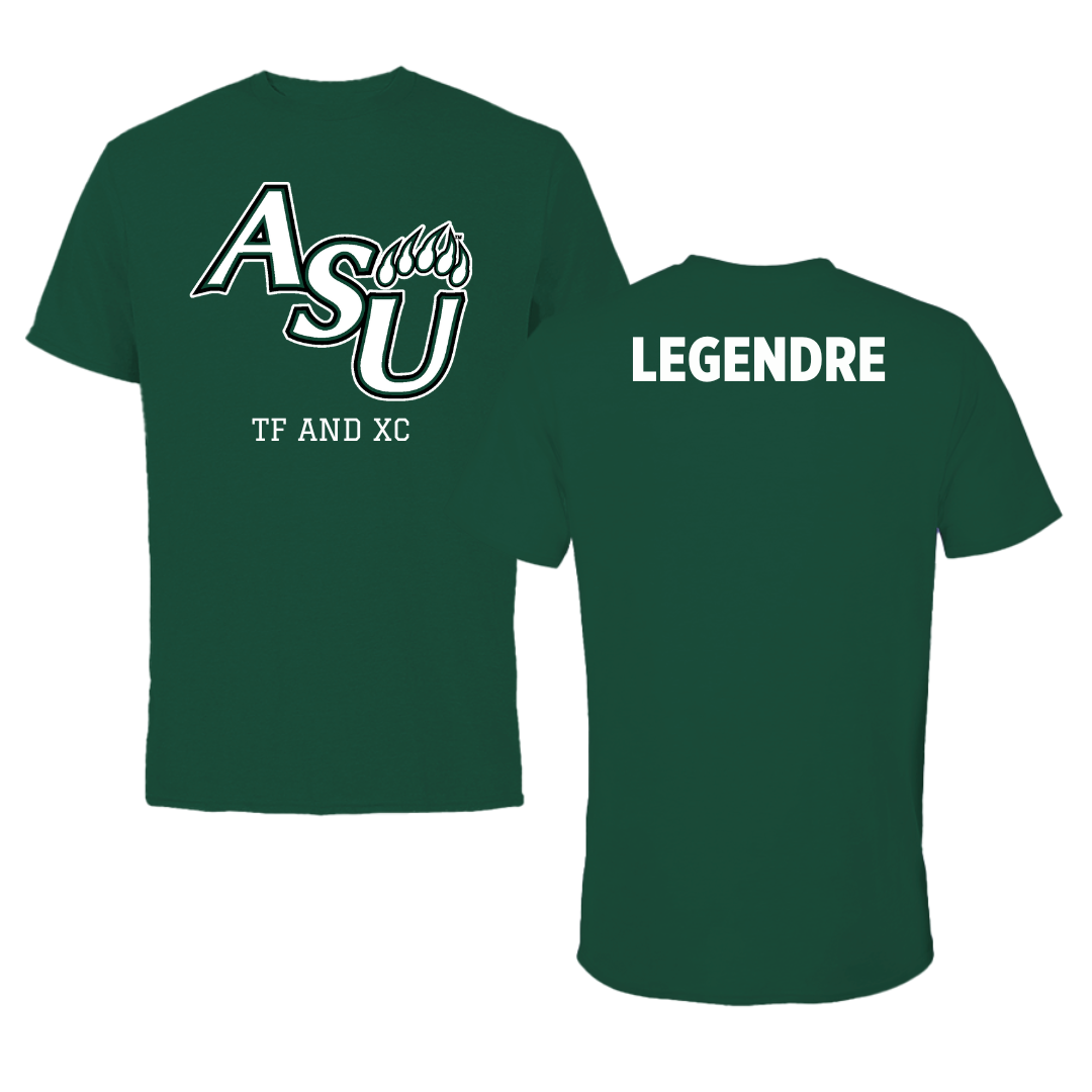 Adams State University TF and XC Green Performance Tee - Romain Legendre