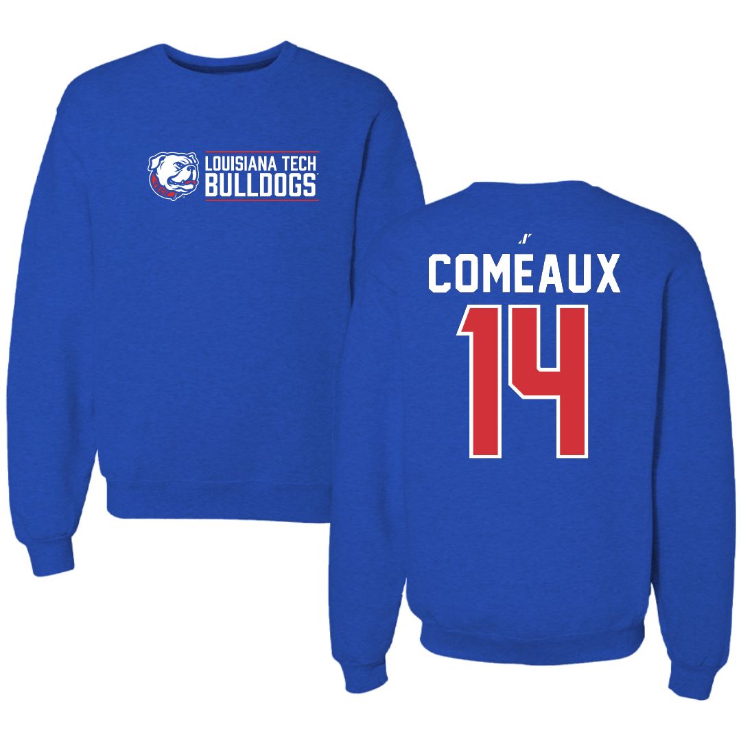 Louisiana Tech University Baseball Blue General Crewneck - #14 Grant Comeaux