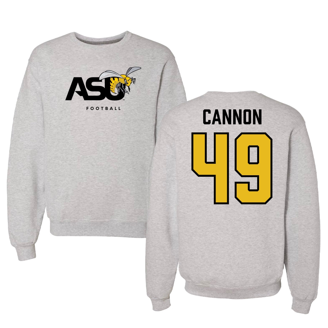 Alabama State University Football Light Gray Crewneck - #49 Baylor Cannon