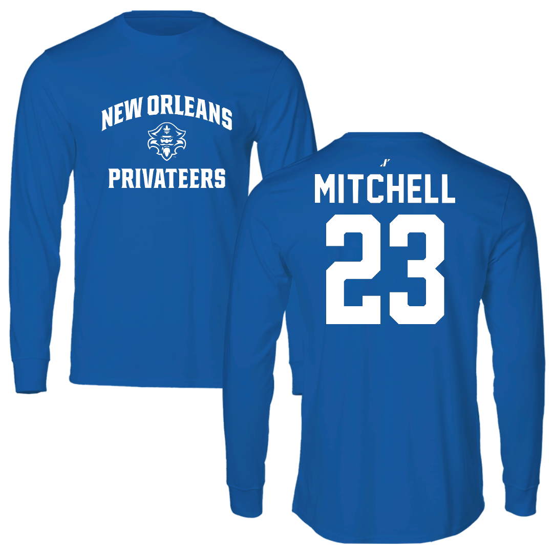 University of New Orleans Baseball Blue General Performance Long Sleeve - #23 Cade Mitchell
