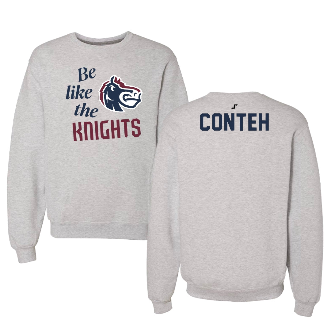 Fairleigh Dickinson University-Metropolitan Campus TF and XC Light Gray Be Like Us Crewneck - Ekuyami Conteh