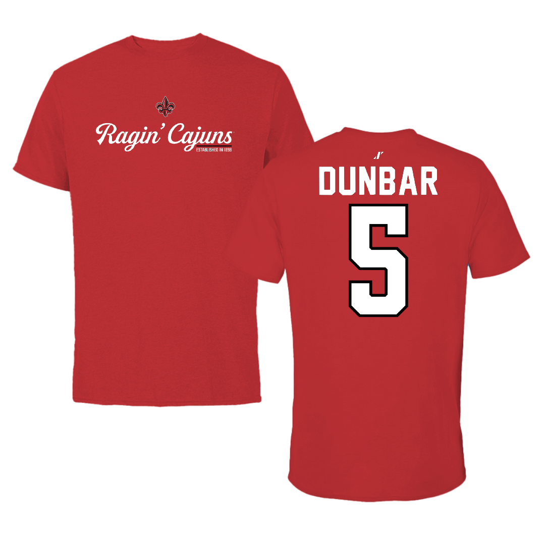 University of Louisiana at Lafayette Soccer Red General Tee - #5 Brynn Dunbar