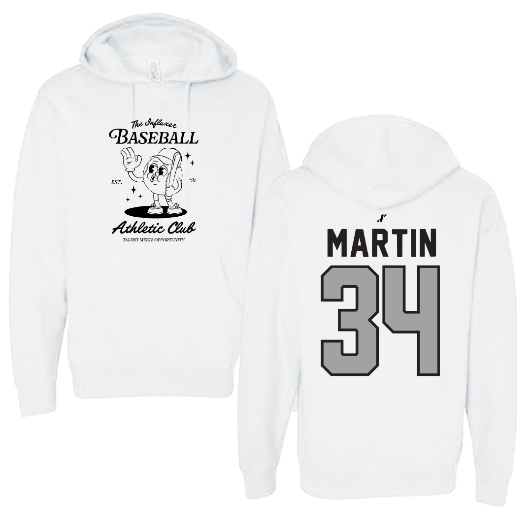 Baseball White Influxer Athletic Club Hoodie - #34 Kevin Martin