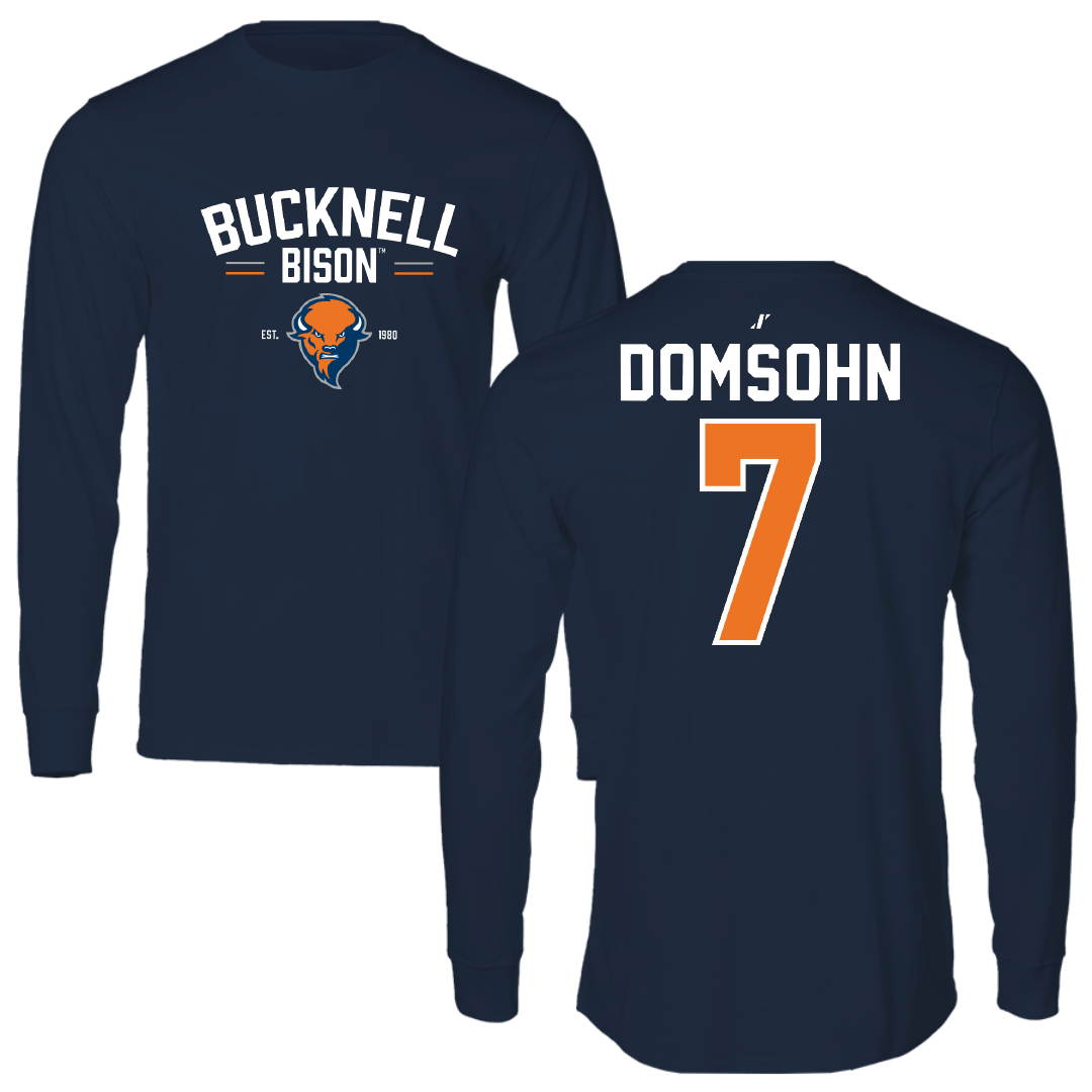Bucknell University Soccer Navy General Long Sleeve - #7 Zane Domsohn