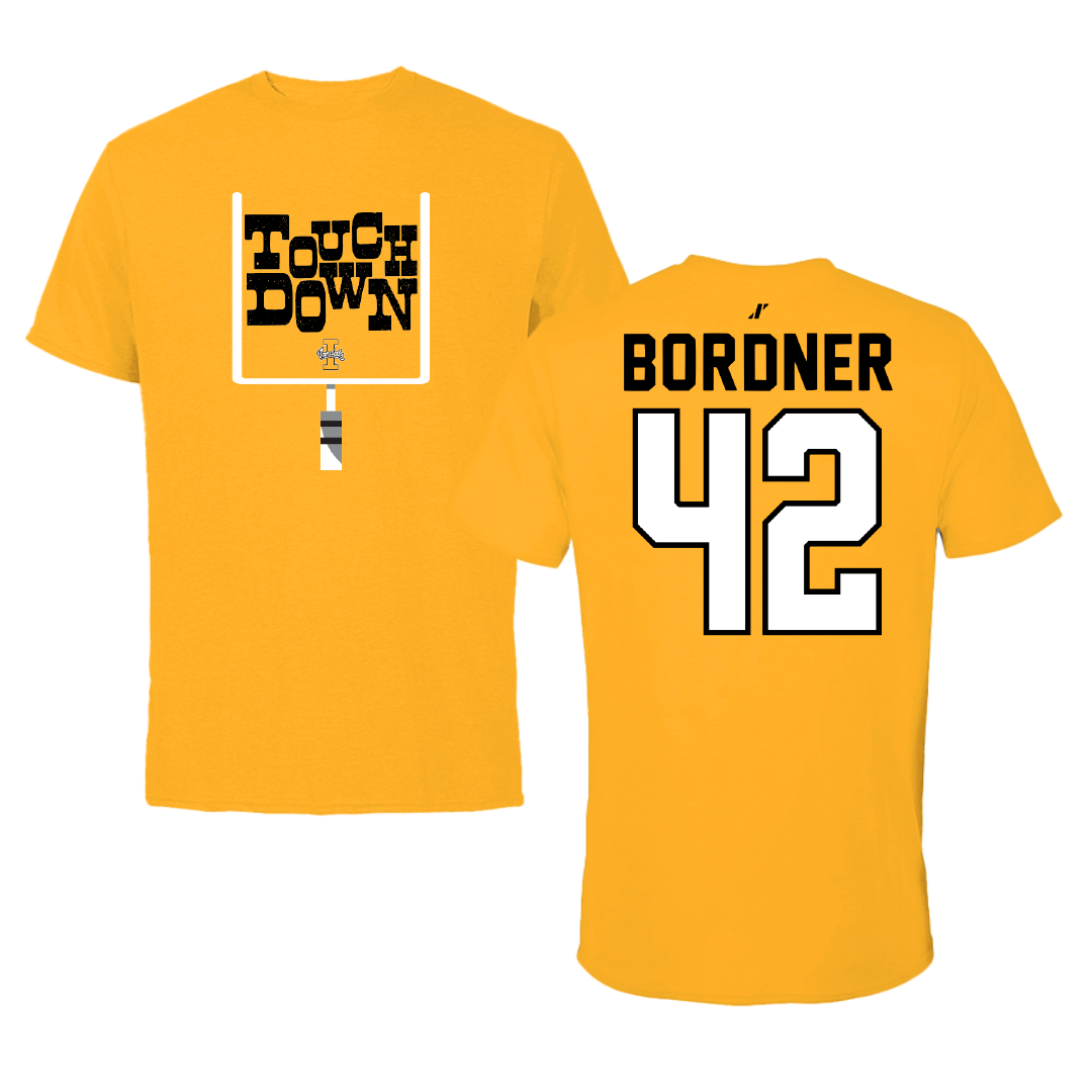 University of Idaho Football Gold Touchdown Performance Tee - #42 Ryder Bordner