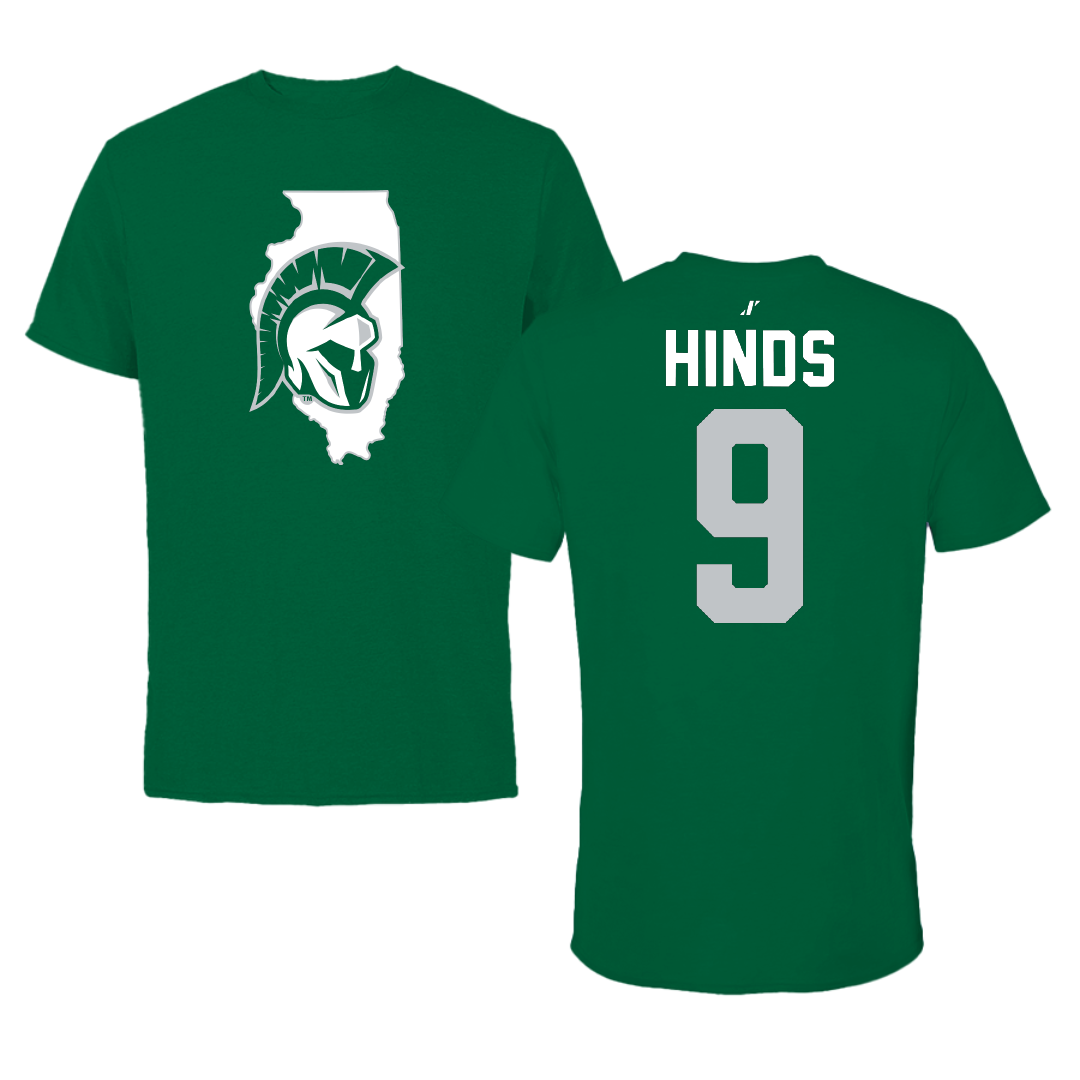 Illinois Wesleyan University Football Green State Tee - #9 Zach Hinds